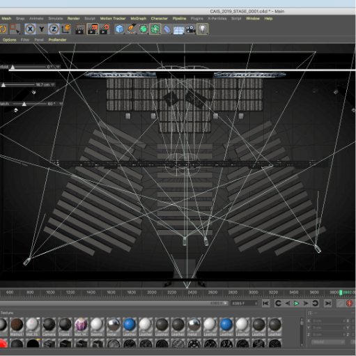 A computer-generated image of the stage design