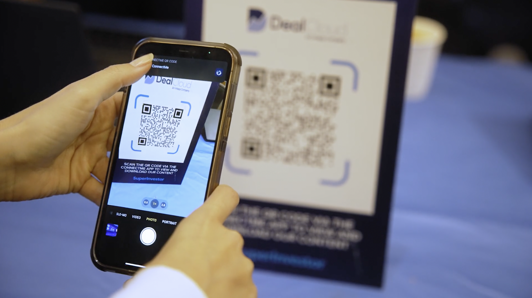 QR code scanning at an event